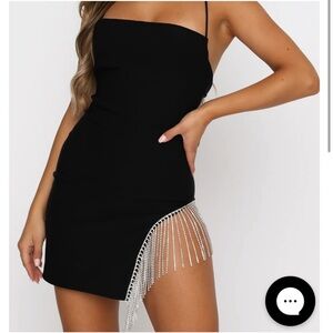 NWT White Fox “Come Back” Rhinestone Mini Dress Size Small